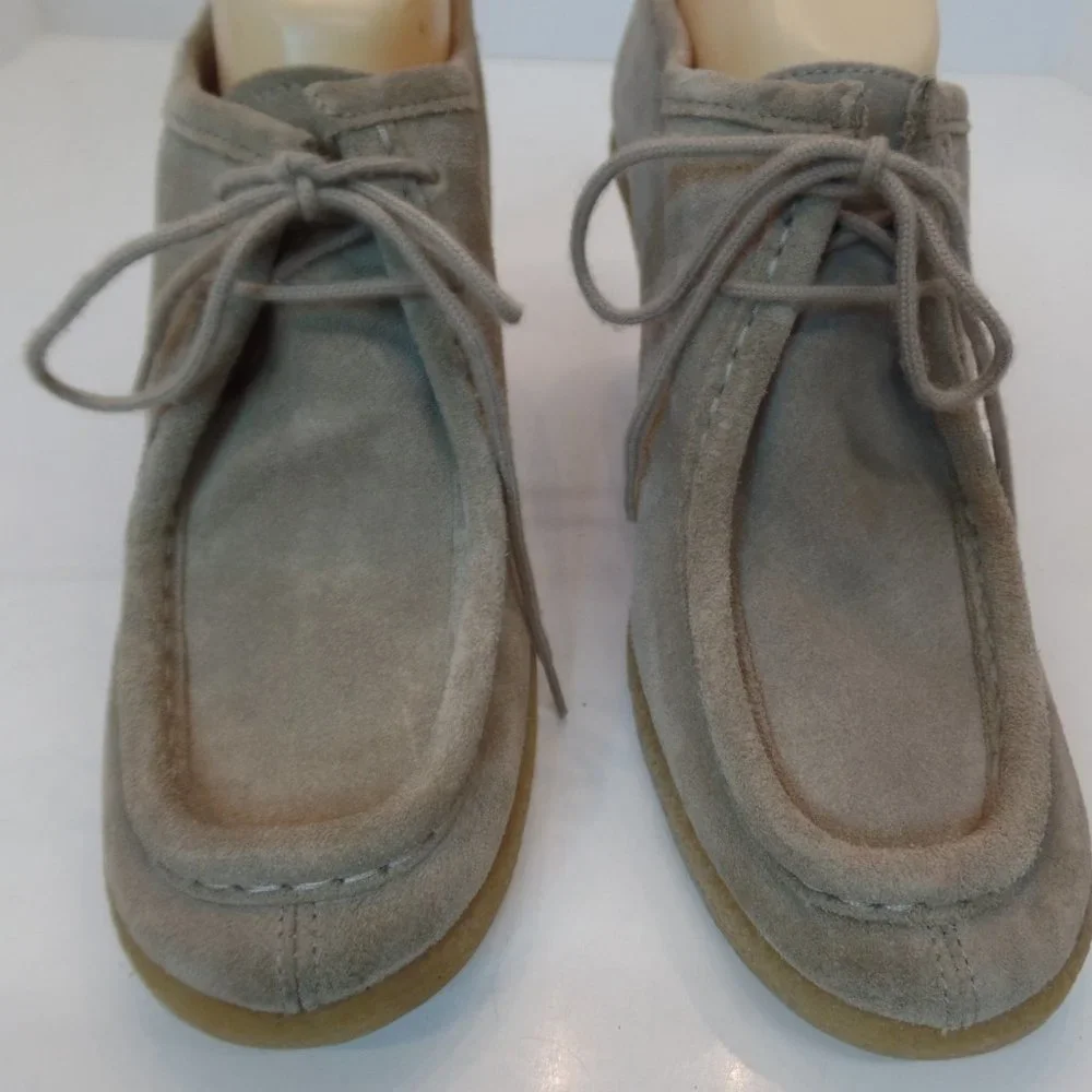 Michael Kors Tan Suede Wedge Lace Up Shoe Rubber Sole Sz 9 - Picture 2 of 12